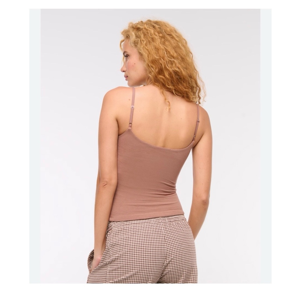 NWT Abercrombie & Fitch Bra Free 90s Slim Fit Cami SZ XXS Brown Classic Stretch - Picture 2 of 9